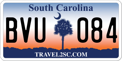 SC license plate BVU084