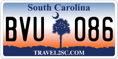 SC license plate BVU086