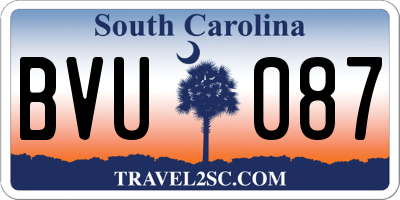 SC license plate BVU087