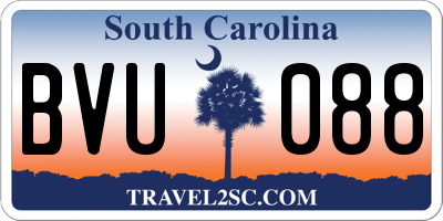 SC license plate BVU088