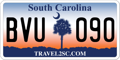 SC license plate BVU090