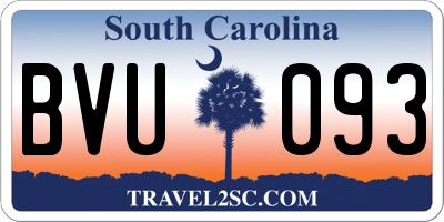 SC license plate BVU093