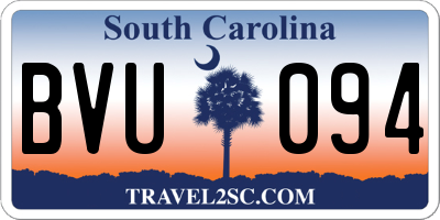 SC license plate BVU094
