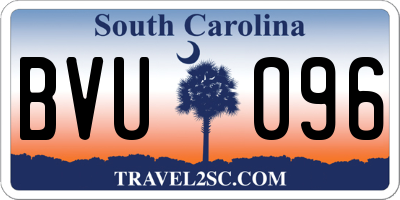 SC license plate BVU096