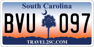 SC license plate BVU097