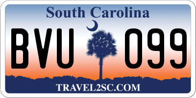 SC license plate BVU099