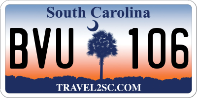 SC license plate BVU106
