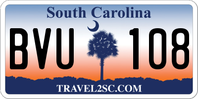 SC license plate BVU108