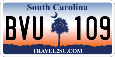 SC license plate BVU109