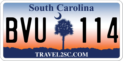 SC license plate BVU114