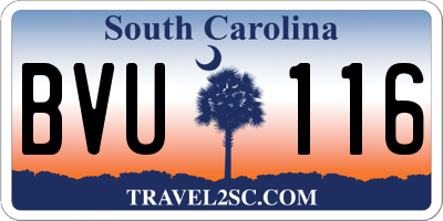SC license plate BVU116