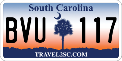 SC license plate BVU117