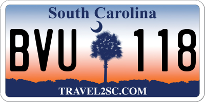 SC license plate BVU118