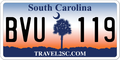 SC license plate BVU119