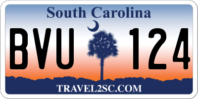 SC license plate BVU124
