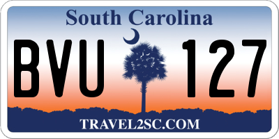 SC license plate BVU127