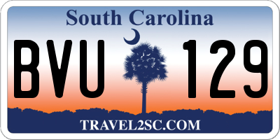 SC license plate BVU129