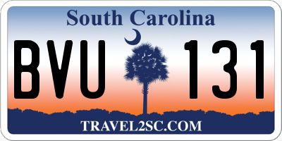 SC license plate BVU131