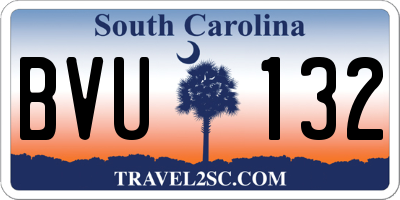 SC license plate BVU132