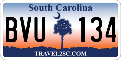 SC license plate BVU134