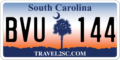 SC license plate BVU144