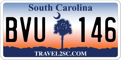 SC license plate BVU146