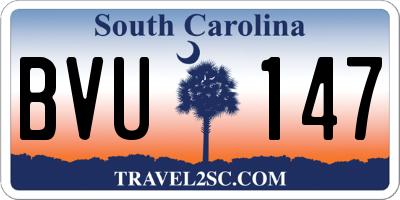 SC license plate BVU147