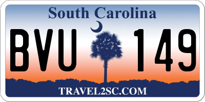 SC license plate BVU149