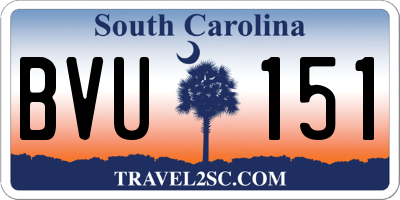 SC license plate BVU151