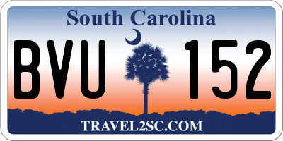 SC license plate BVU152