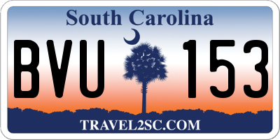 SC license plate BVU153