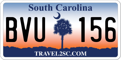 SC license plate BVU156