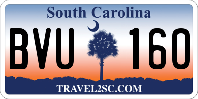 SC license plate BVU160