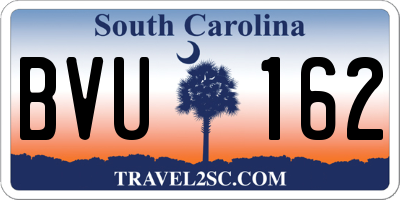 SC license plate BVU162