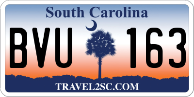 SC license plate BVU163