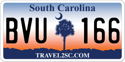 SC license plate BVU166