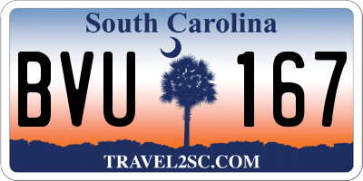 SC license plate BVU167