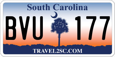 SC license plate BVU177
