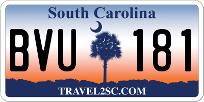 SC license plate BVU181