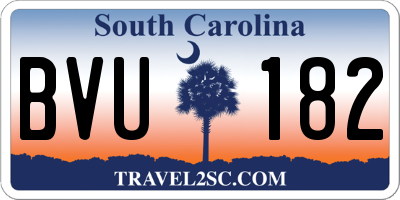 SC license plate BVU182