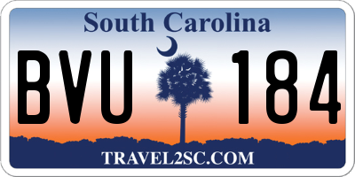 SC license plate BVU184