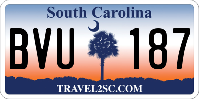 SC license plate BVU187