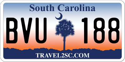 SC license plate BVU188