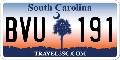 SC license plate BVU191
