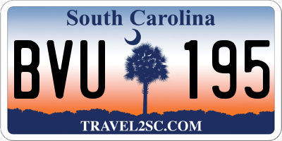 SC license plate BVU195