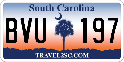 SC license plate BVU197