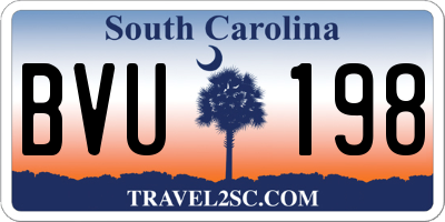 SC license plate BVU198