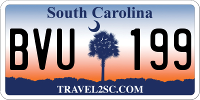 SC license plate BVU199