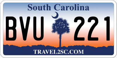 SC license plate BVU221
