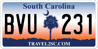 SC license plate BVU231